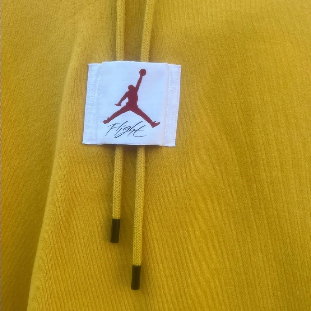 Nike Air Jordan Flight Yellow Hoodie Sweatshirt Pullover Men's Size L
